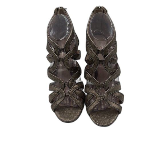 Coach Strappy Sandals in shimmering champagne, elegant glitter, sparkle Sz 8.5 - Picture 6 of 9